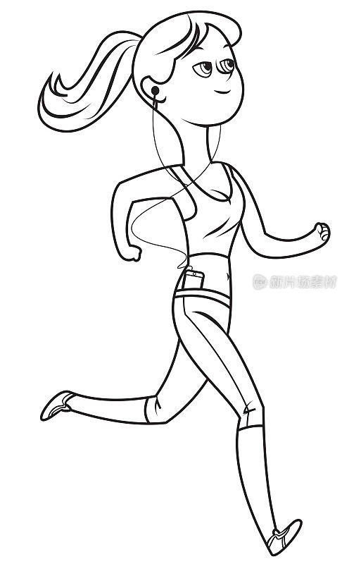 Young Woman in exercise running